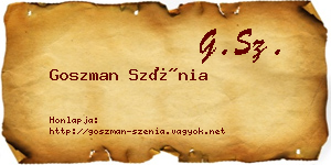 Goszman Szénia névjegykártya